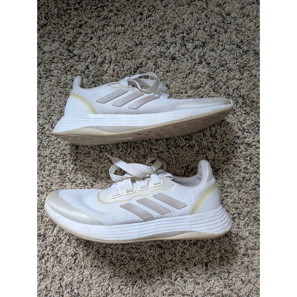 Adidas Duramo SL White Silver Running Shoes Womens 6.5 FY5360 Lightmotion